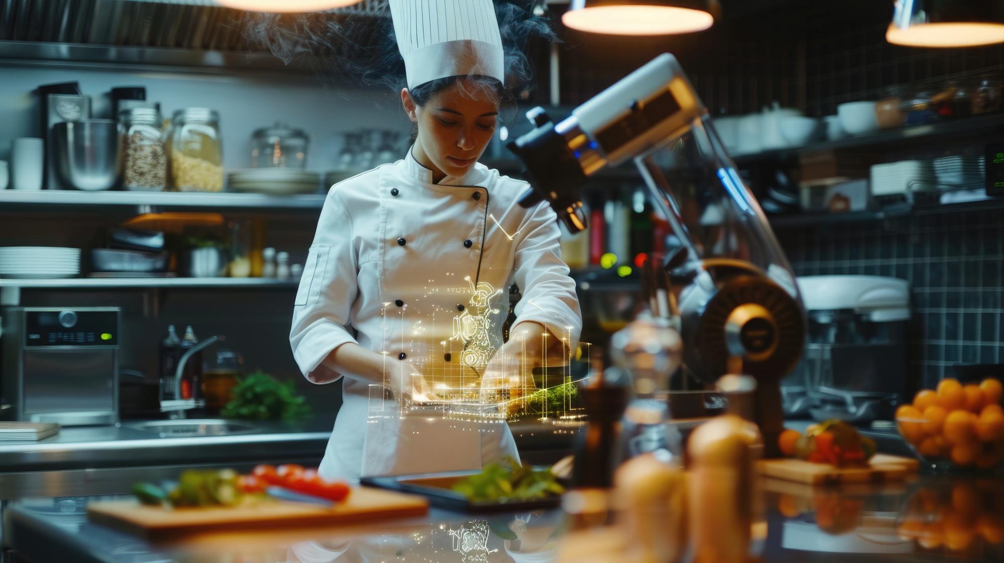 Assistant chef preparing station